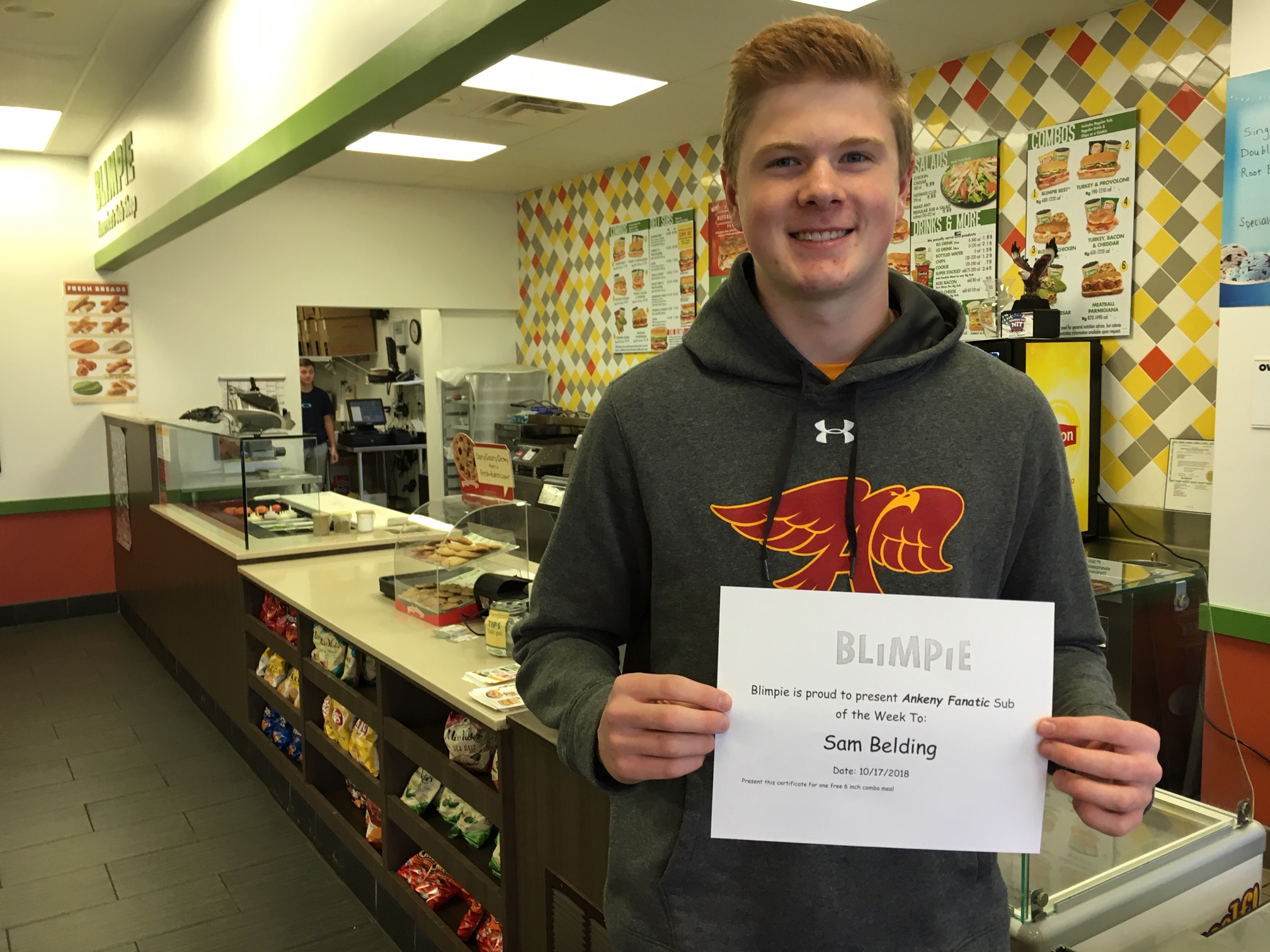 Blimpie Sub of the Week: Sam Belding, Ankeny football