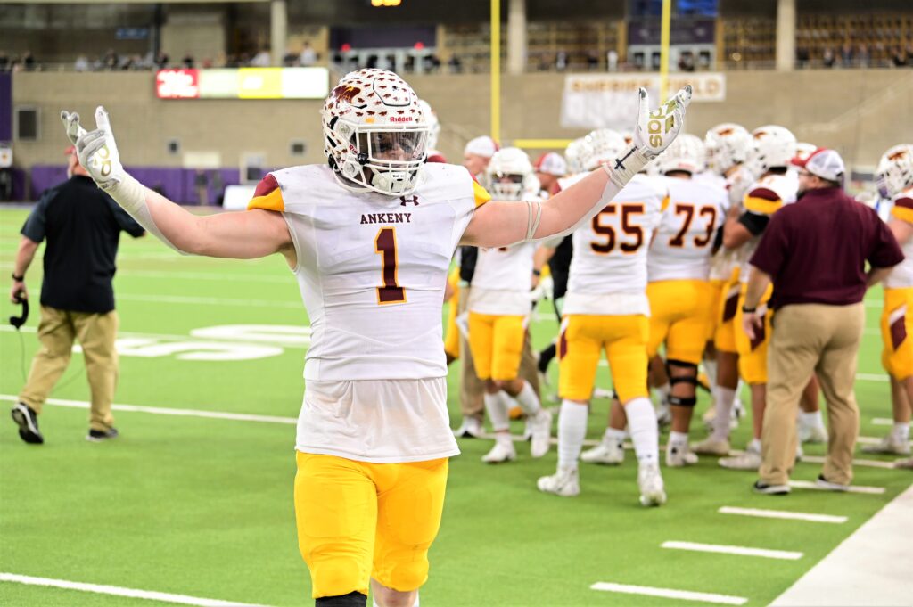 Ankeny quarterback JJ Kohl after the Hawks win against Southeast Polk