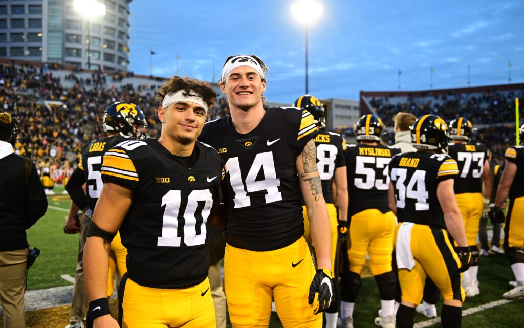 Hawkeye WR Arland Bruce IV on the jet sweep helping Iowa's offense